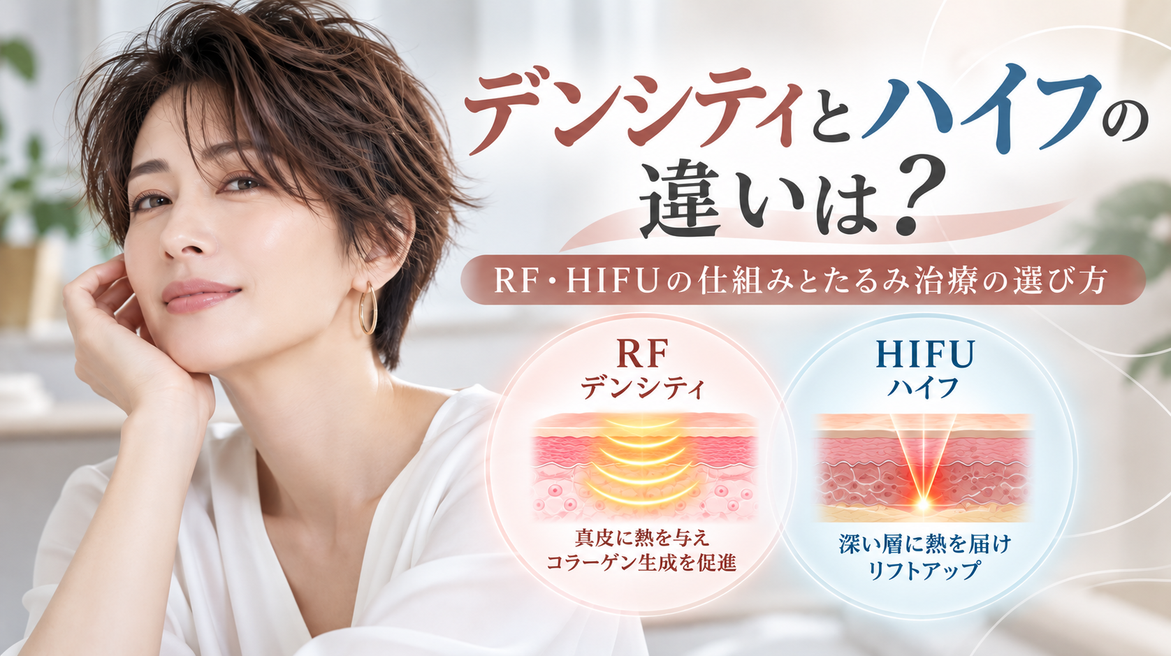 デンシティとハイフの違いは？RF・HIFUの仕組みと選び方